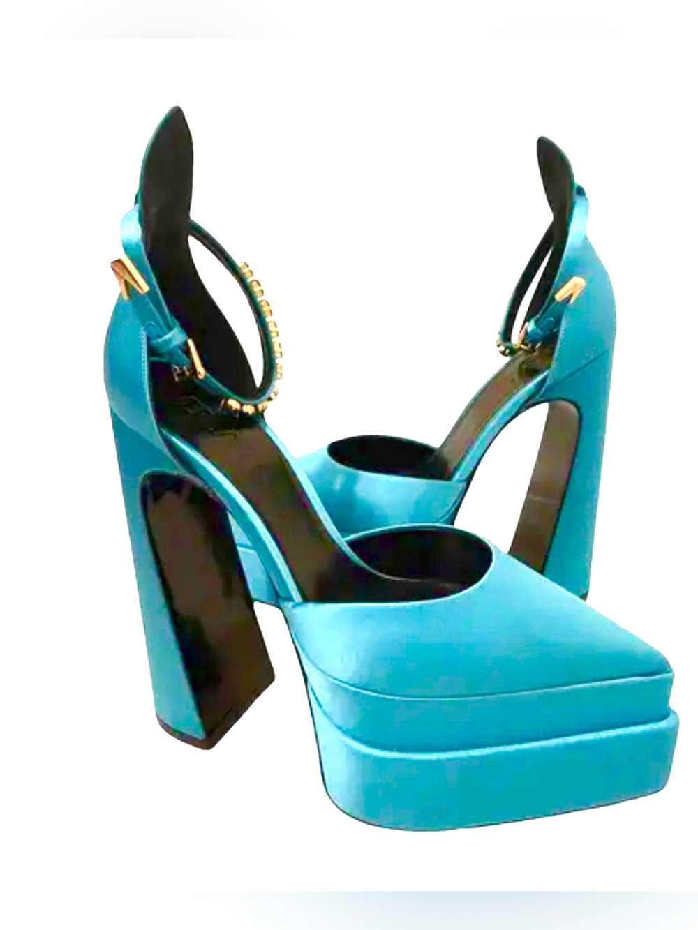 Turquoise Platform Heels